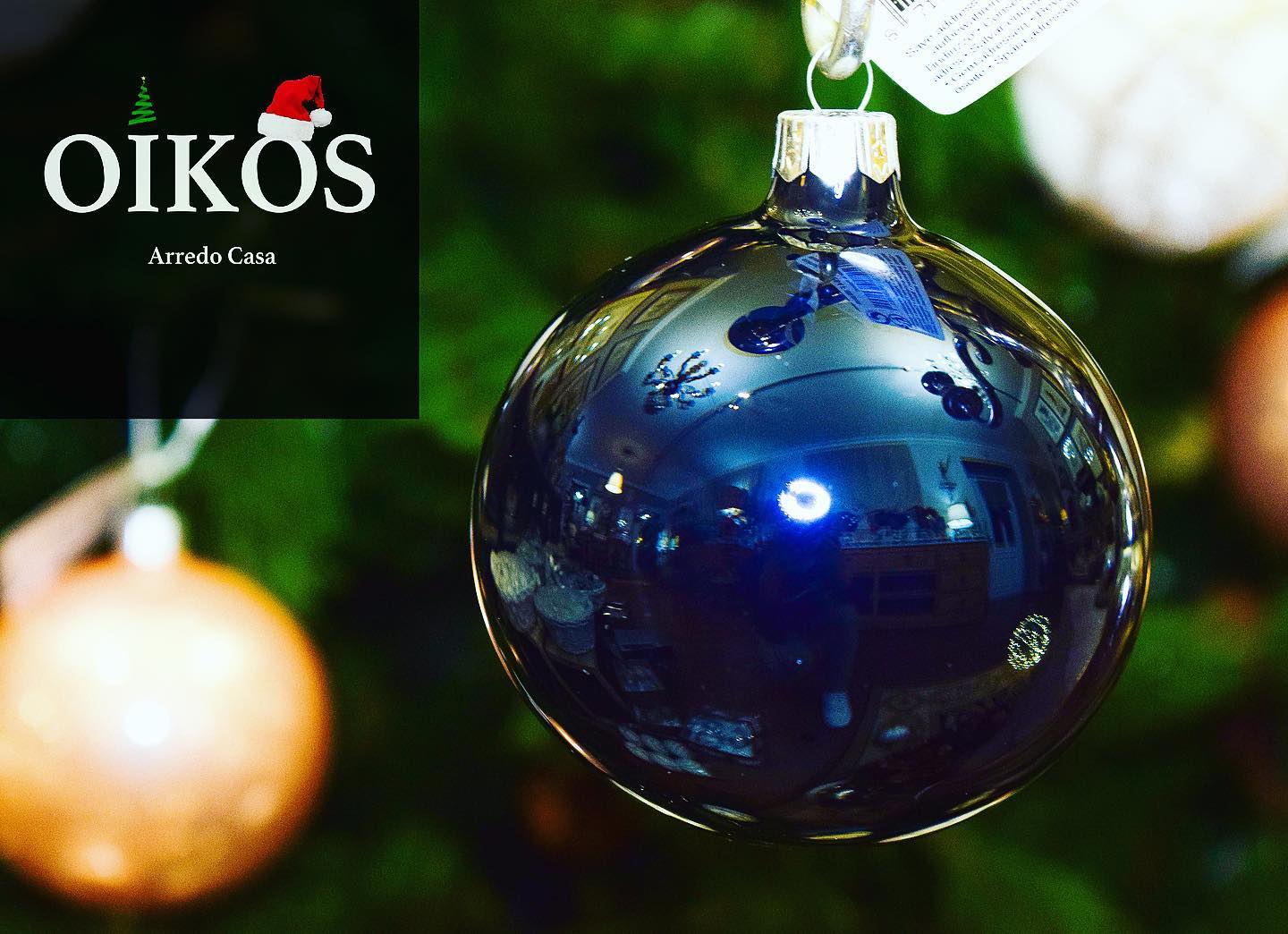 Box da 6 Decoro per Albero di Natale Pallina diam. 8 cm in vetro soffiato Color BLU PROFONDO Made in EU 3€ cad