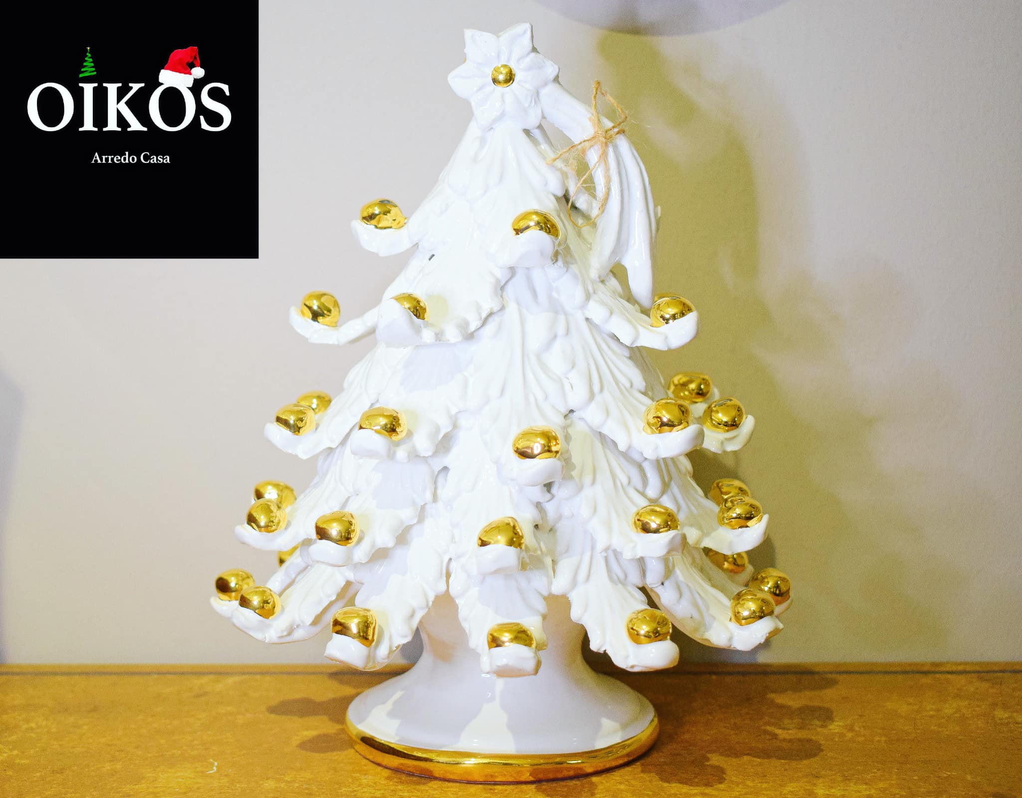Albero di Natale Caltagirone lustro oro Realizzato a mano h. 20