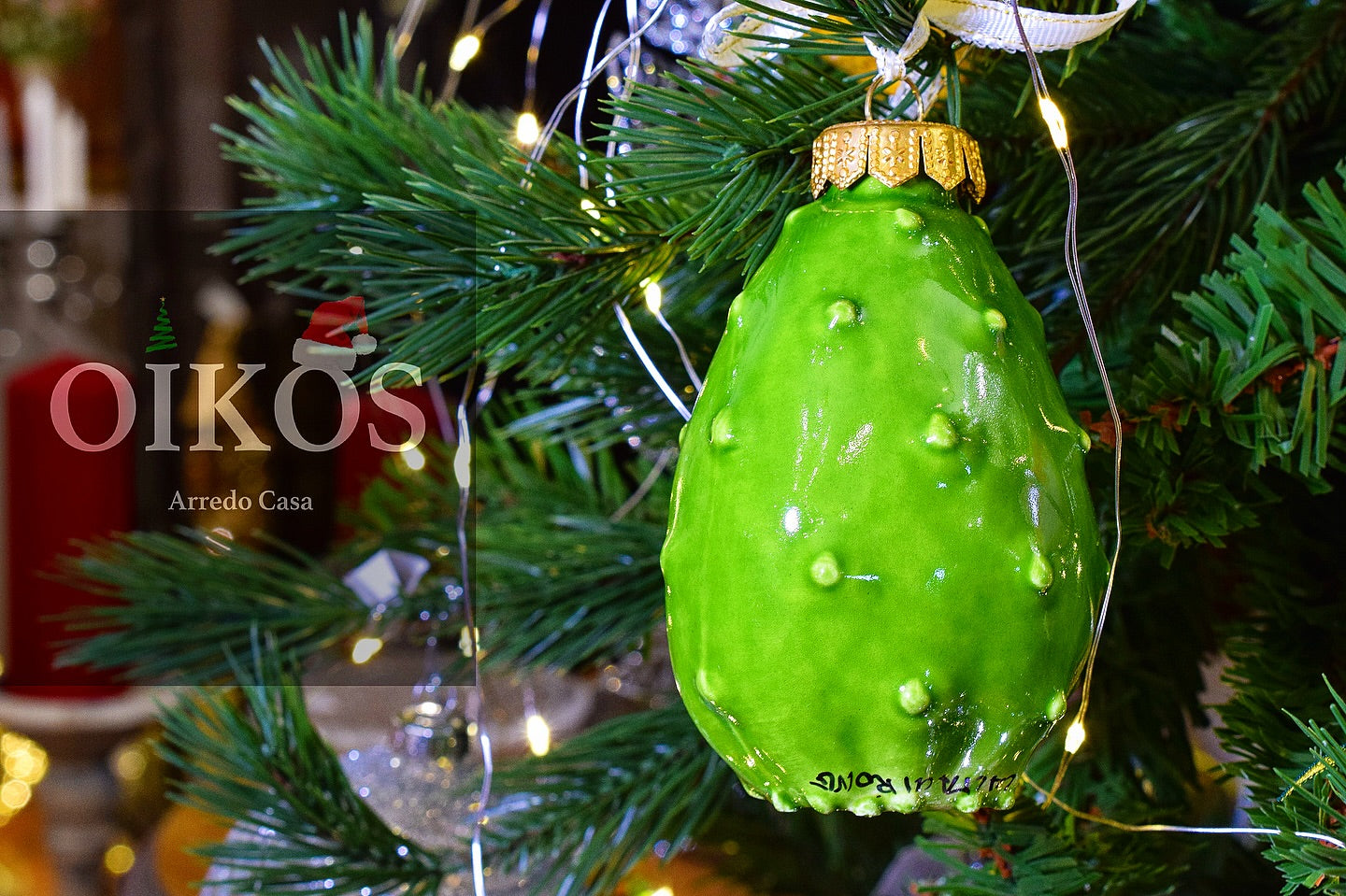 Addobbo per Albero decoro Fico d'India - realizzato a mano Antica scuola di Caltagirone