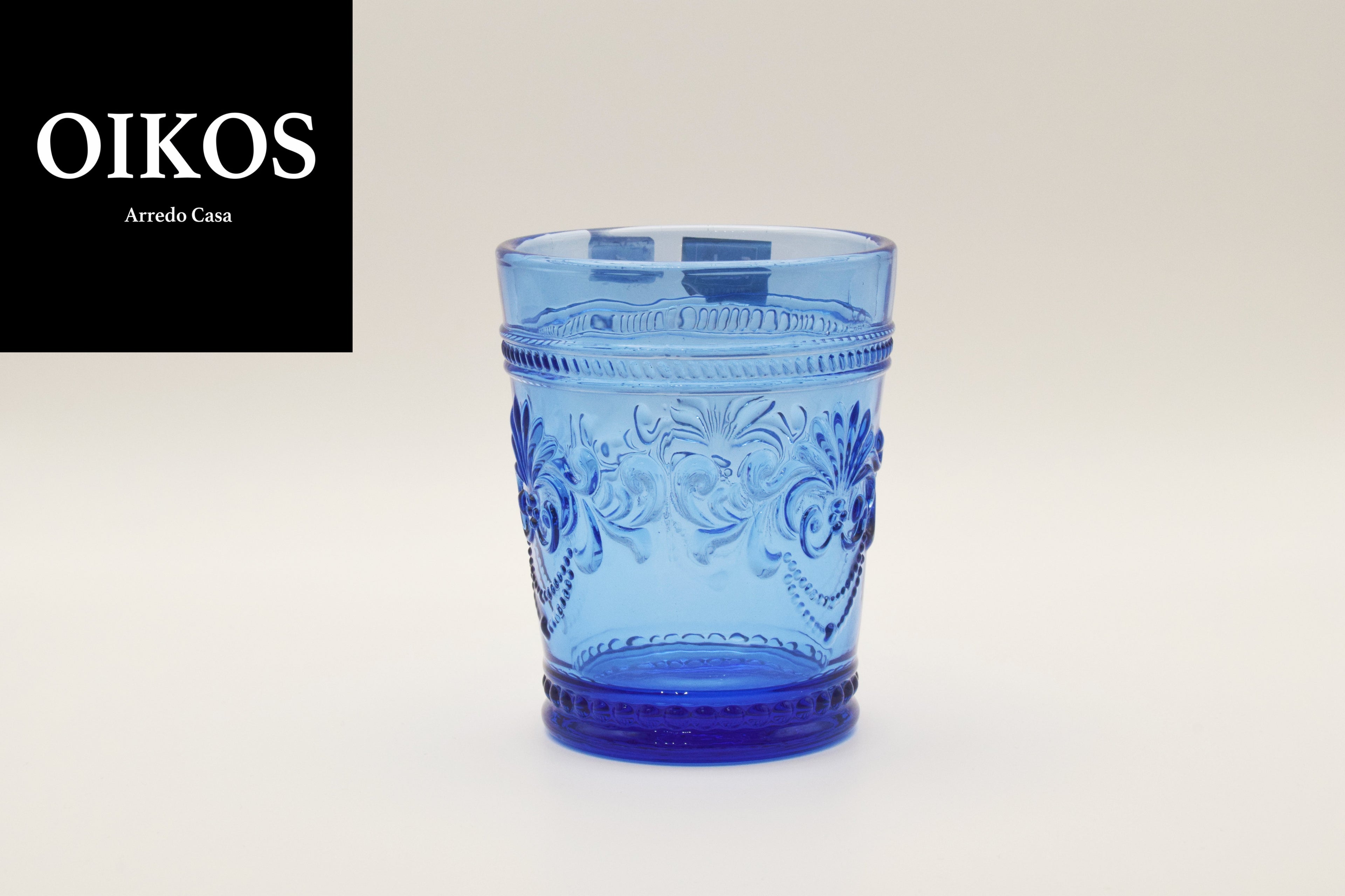 Bicchiere acqua Blu in pasta di vetro colorata h. 10 cm diam. 7,5 cm