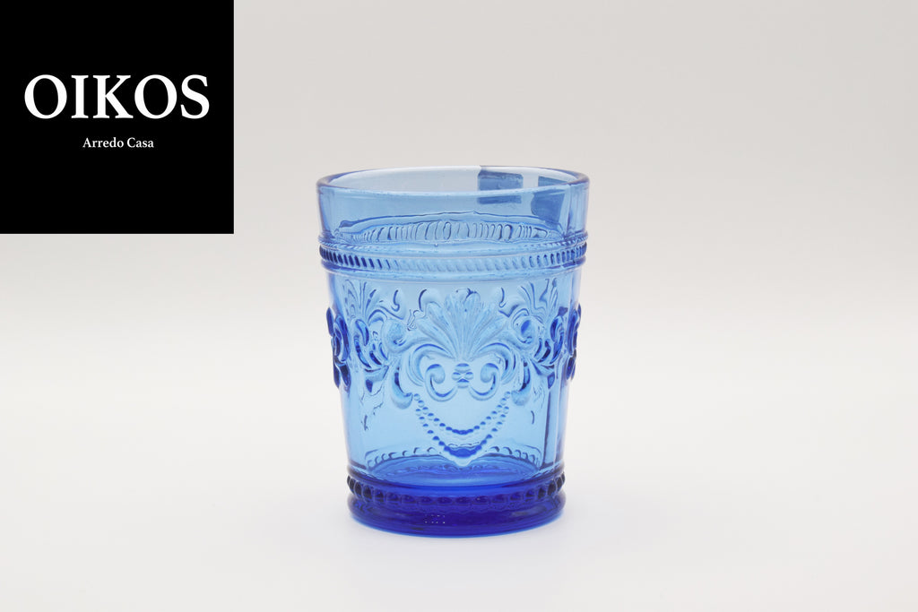 Bicchiere acqua Blu in pasta di vetro colorata h. 10 cm diam. 7,5 cm