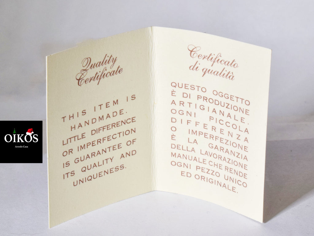 Decoro da tavola o da Albero di Natale Set n° 3 Ghiande in vetro soffiato oro con Pailettes 5 x 4,5 cm