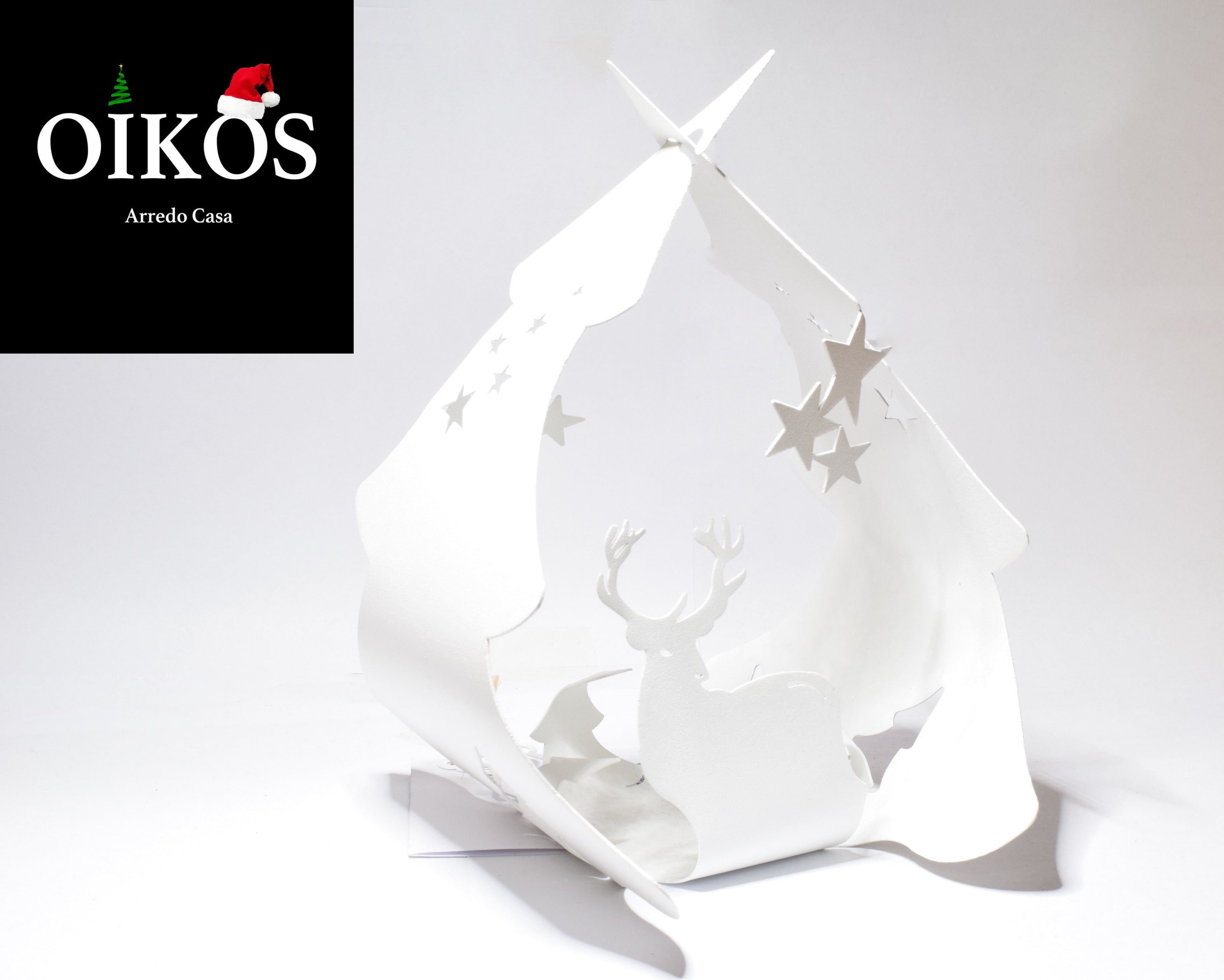 Portacero per lumino piccolo Natalizio - in acciaio tagliato a laser realizzato in varie colori e dimensioni