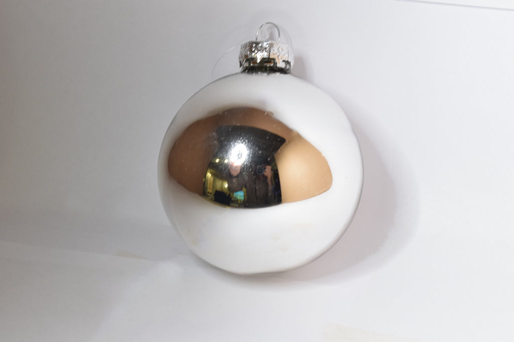 Box da 6 Decoro per Albero di Natale Pallina diam. 8 cm in vetro soffiato Color CROMATE Made in EU 4,5€ cad