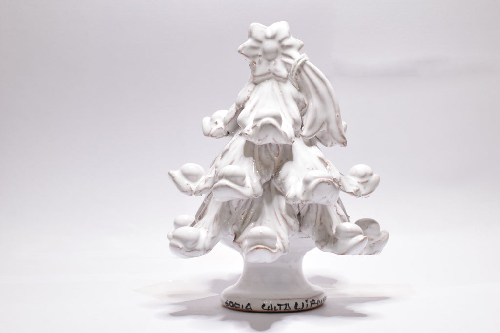Albero di Natale in Maiolica h. 12 cm Realizzato a mano secondo le regole dell'antica scuola di Caltagirone