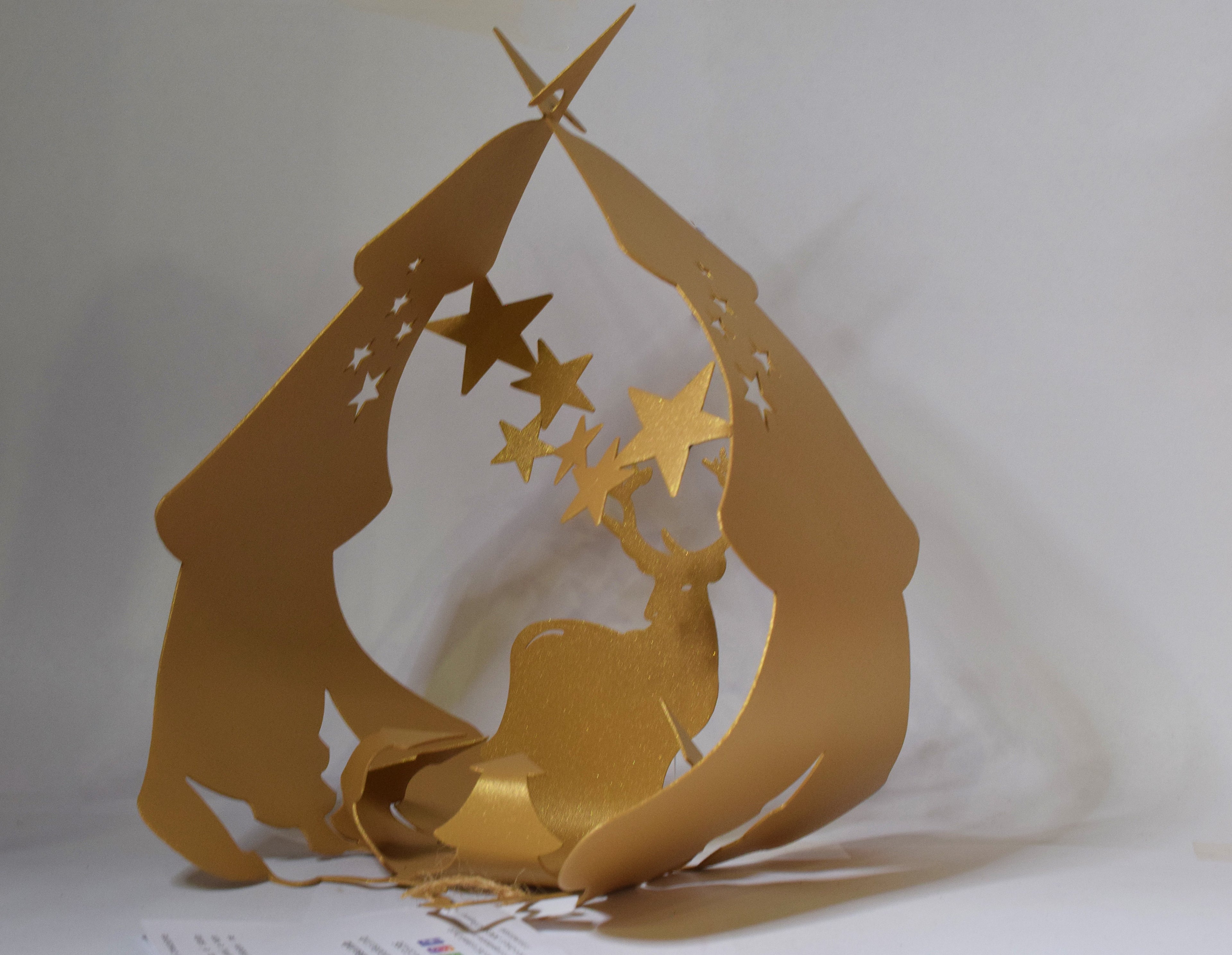 Portacero per lumino piccolo Natalizio - in acciaio tagliato a laser realizzato in varie colori e dimensioni