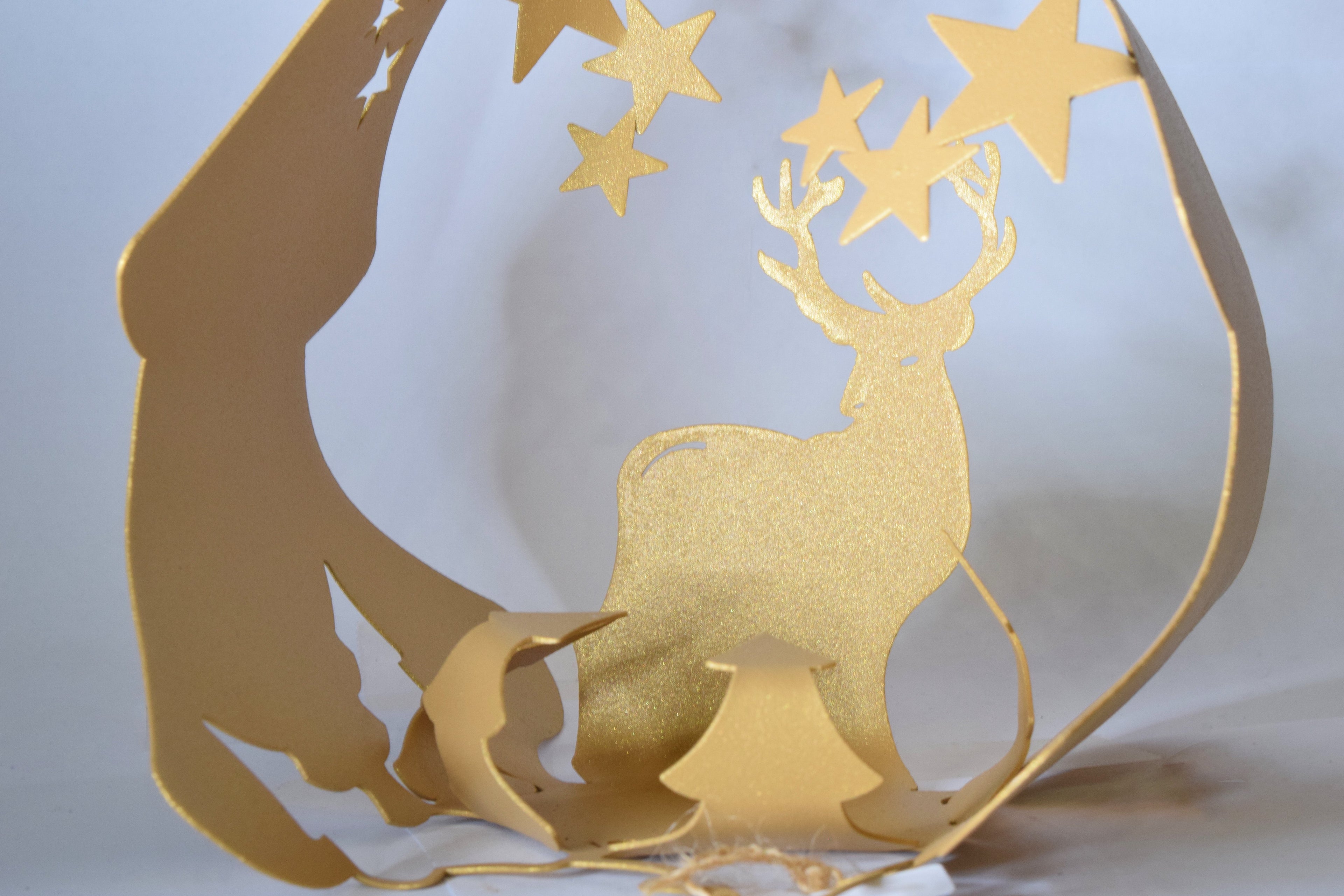 Portacero per lumino piccolo Natalizio - in acciaio tagliato a laser realizzato in varie colori e dimensioni