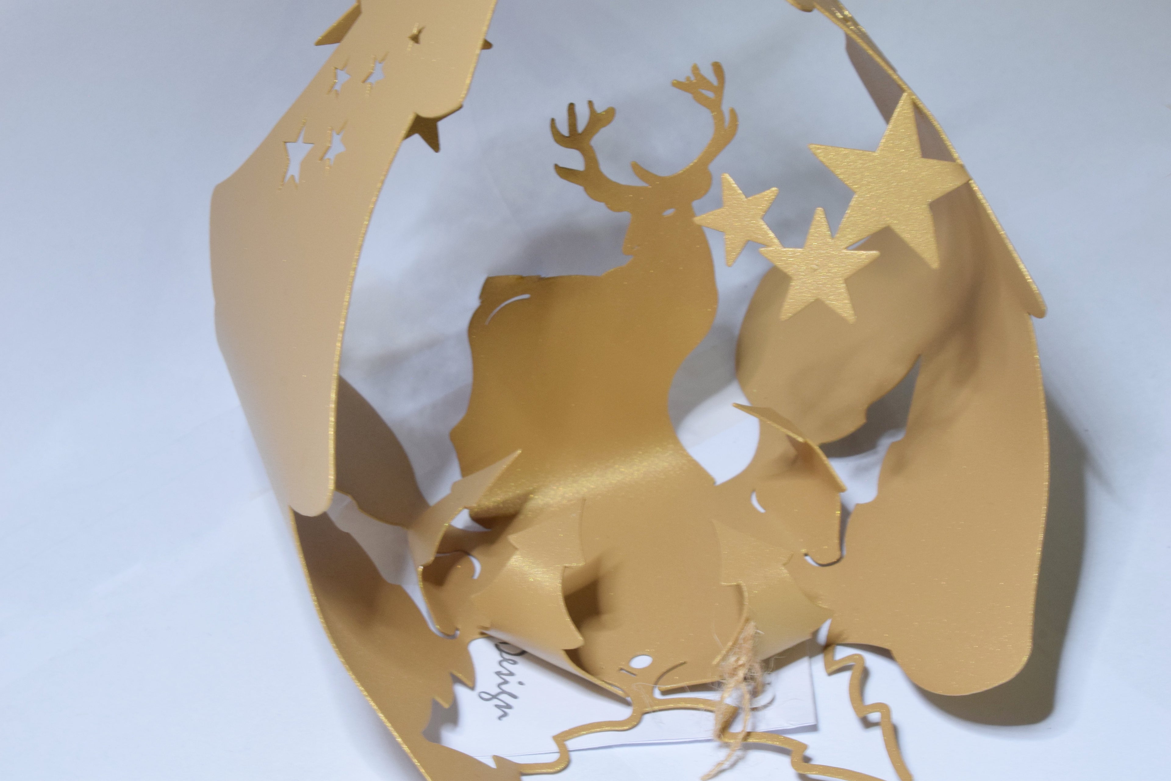 Portacero per lumino piccolo Natalizio - in acciaio tagliato a laser realizzato in varie colori e dimensioni