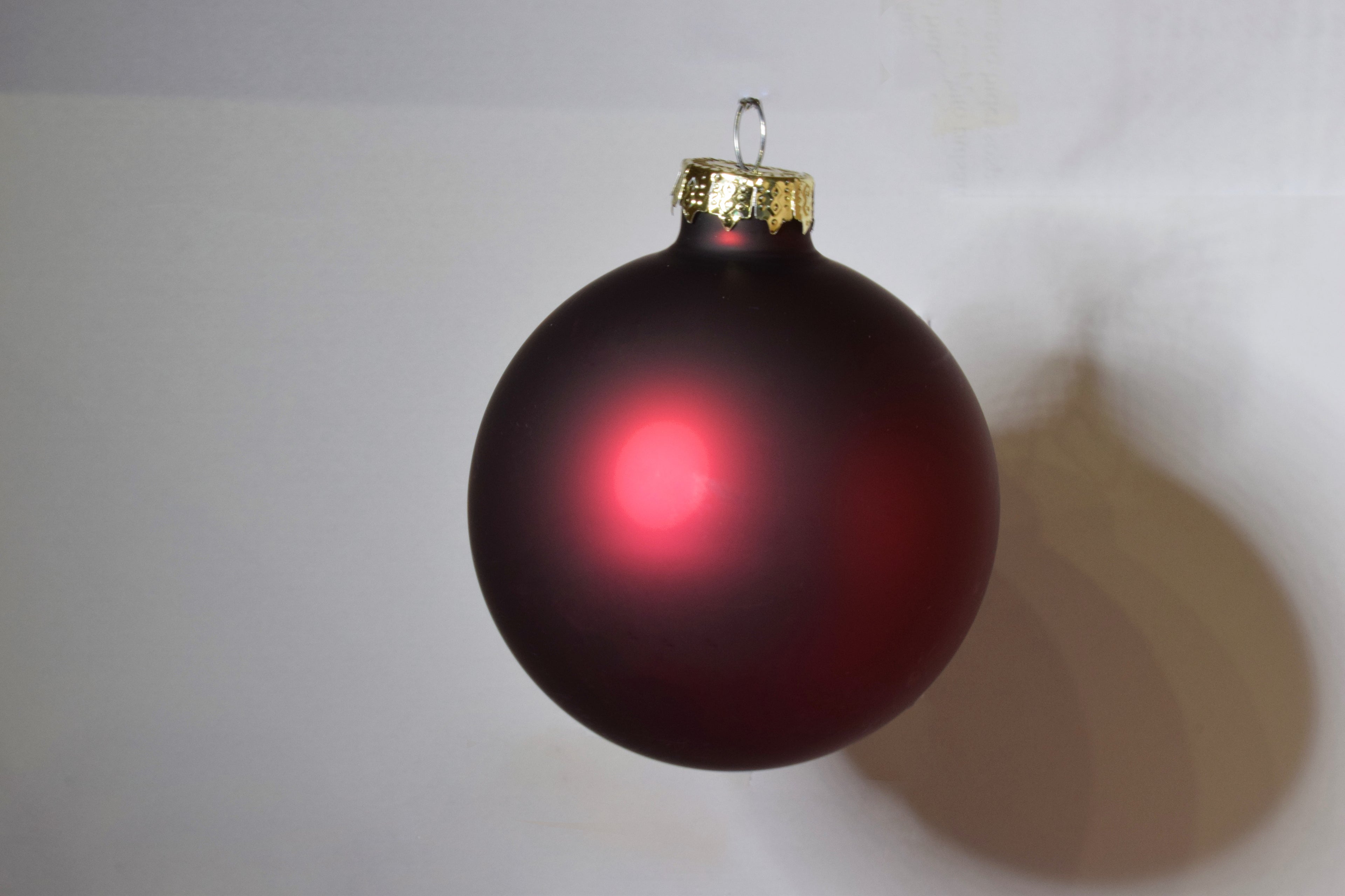 Box da 6 Decoro per Albero di Natale Pallina diam. 8 cm in vetro soffiato Color BORDEAUX OPACO 4,5€ cad