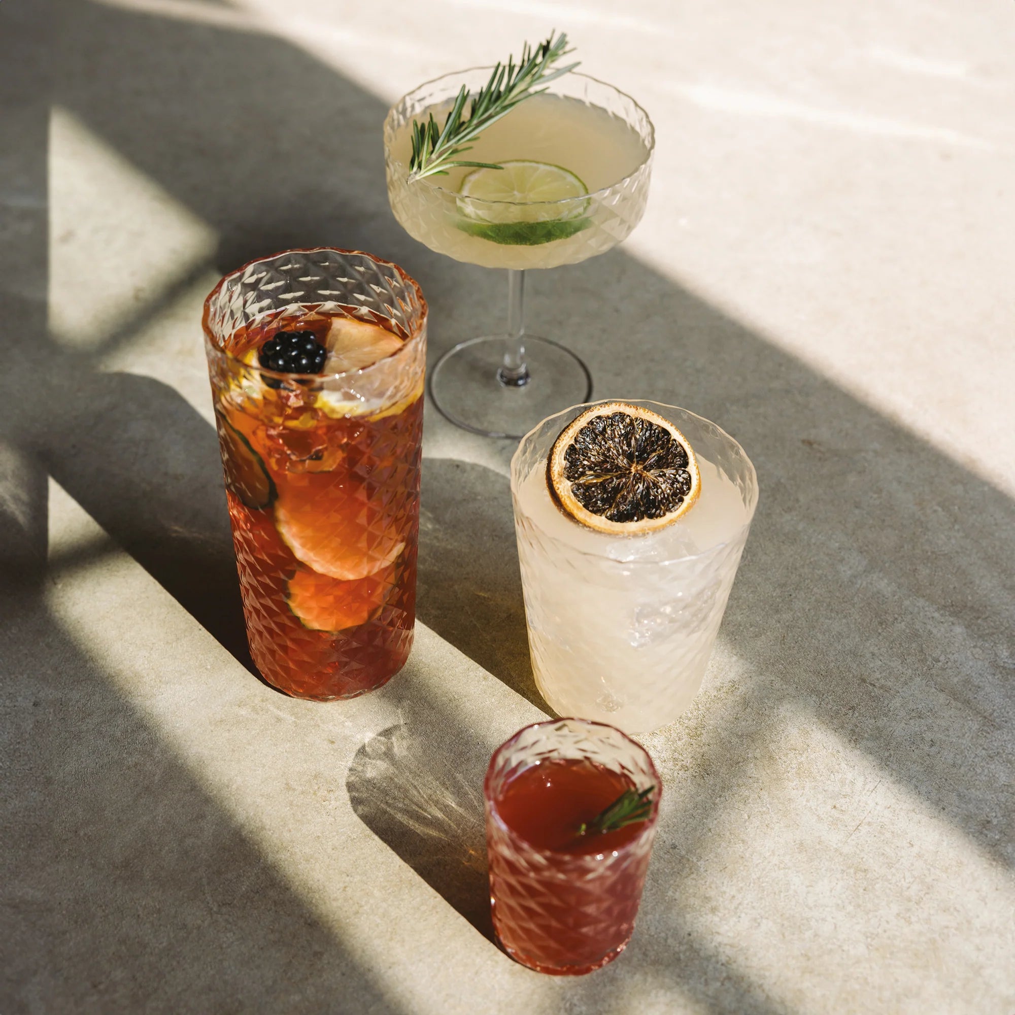 Set n° 4 Bicchieri mini da shot decoro venziano in rialzo tumbler 8,5 cl