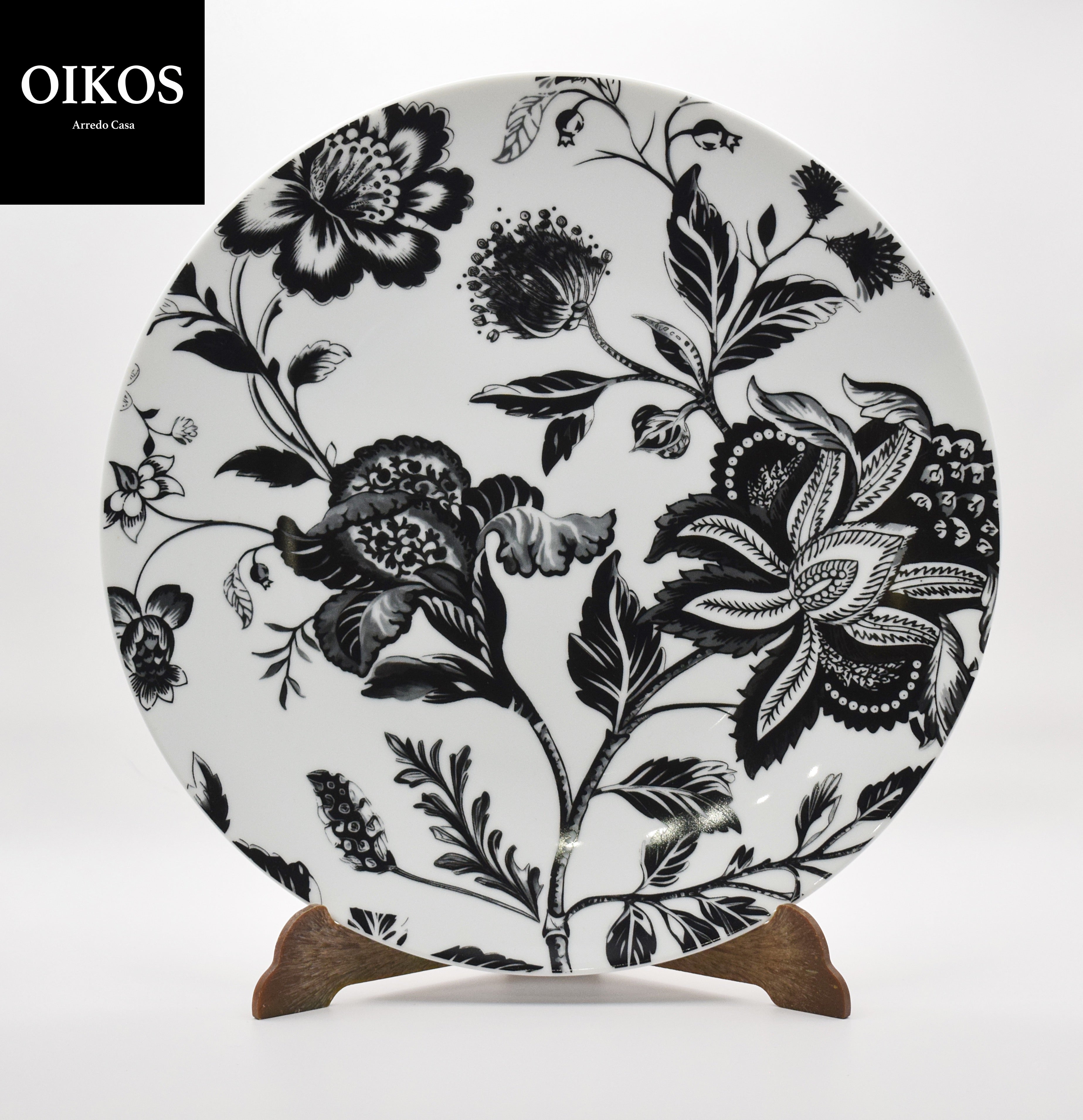Servizio piatti 18 pezzi in Porcellana - decoro nero