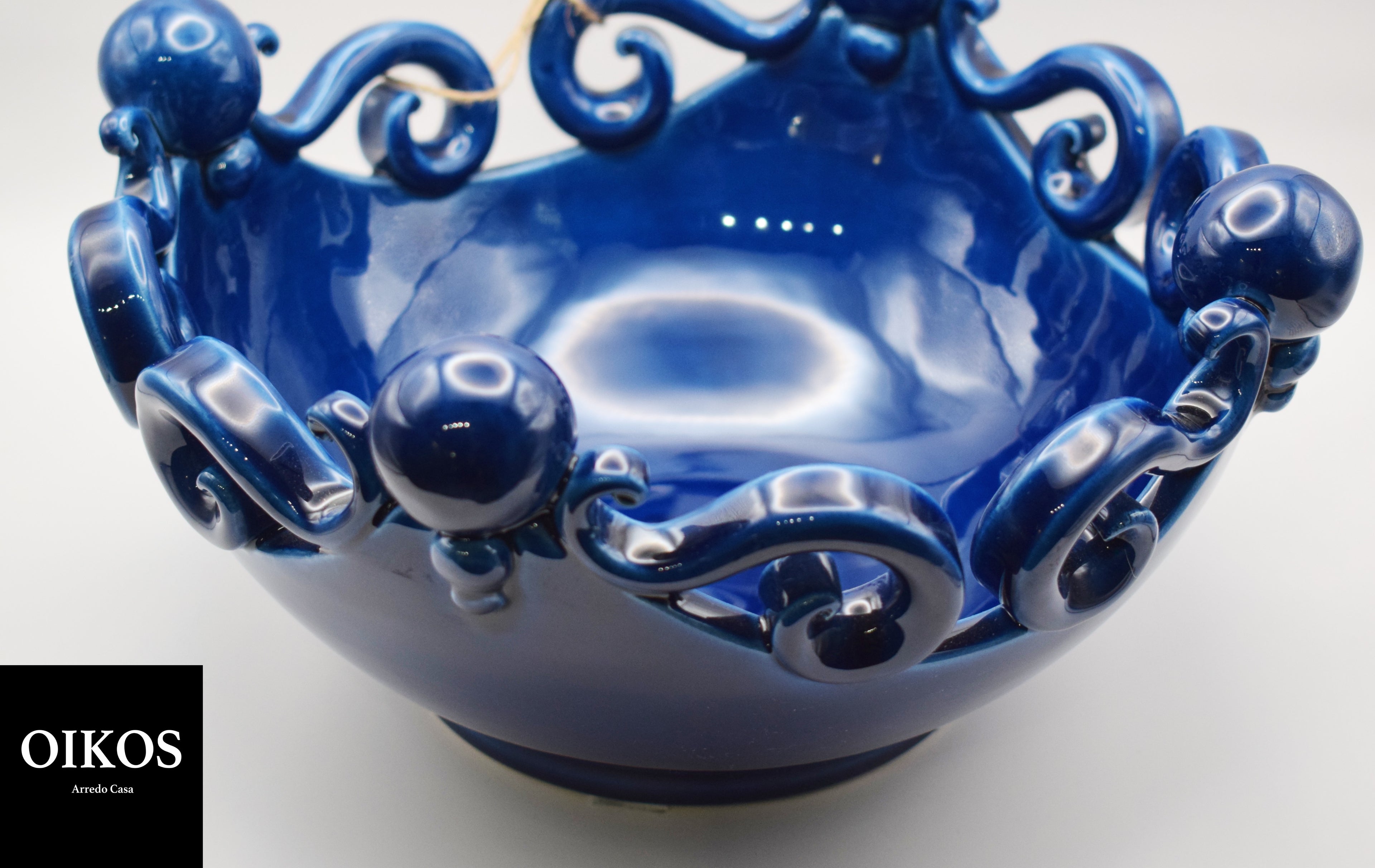 Caltagirone Centrotavola pallina Ø 25 Blu Intenso finitura lucida