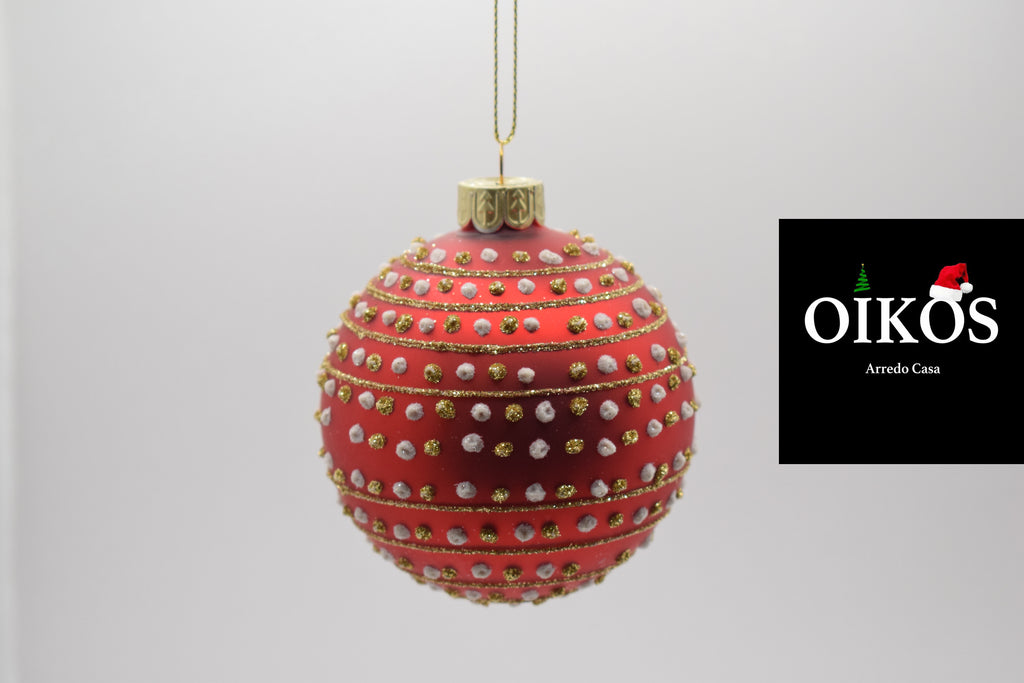 SET n° 6 Palline di Natale diam. 8 - in vetro - colorazioni miste