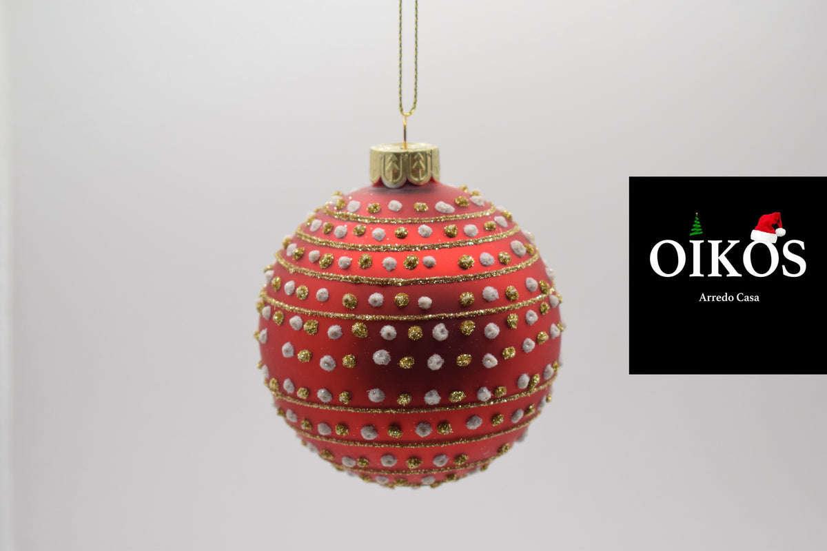 SET n° 6 Palline di Natale diam. 8 - in vetro - colorazioni miste