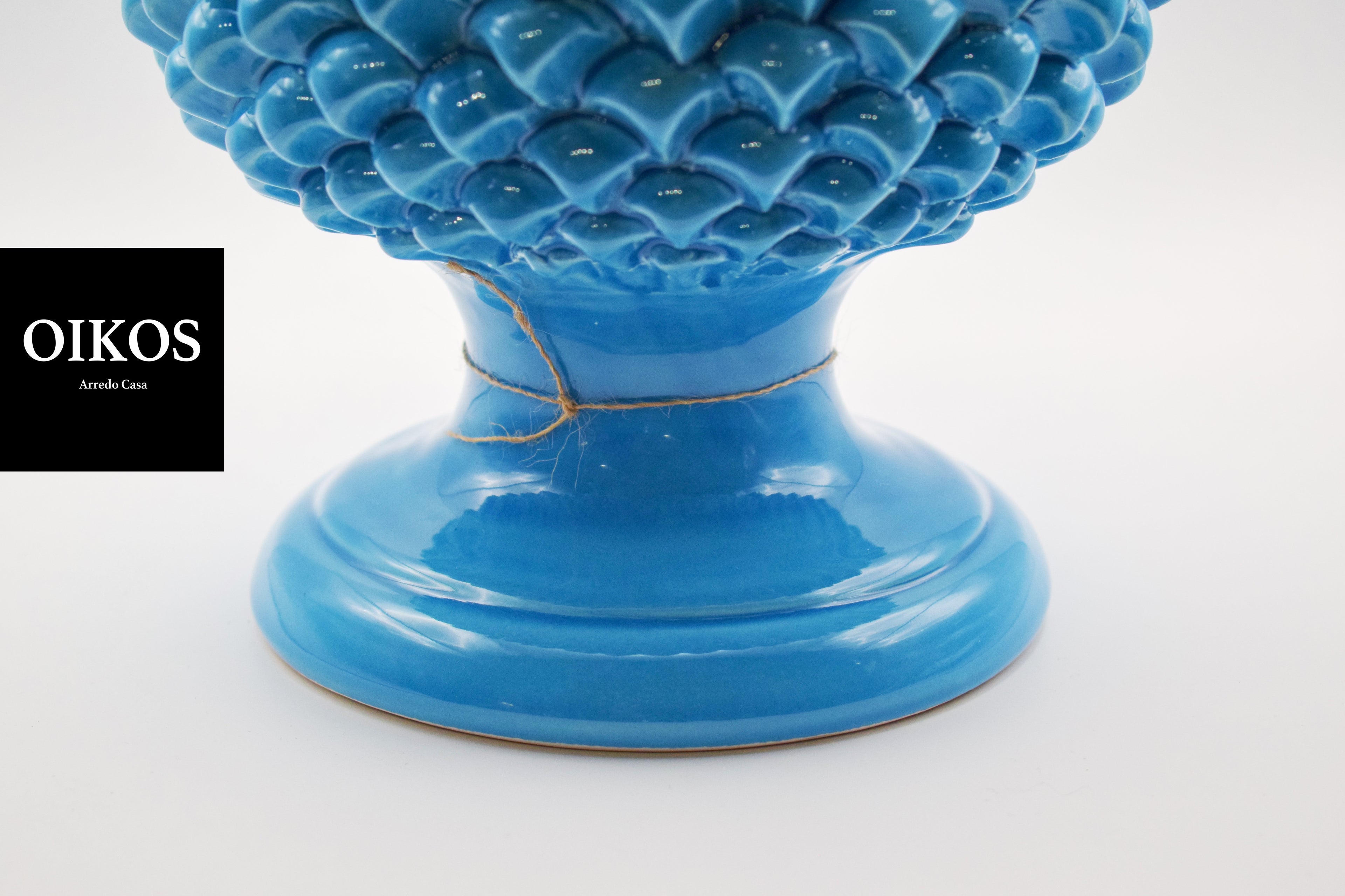 Pigna Caltagirone Artigianale h. 25 colorazione Azzurro Turchese
