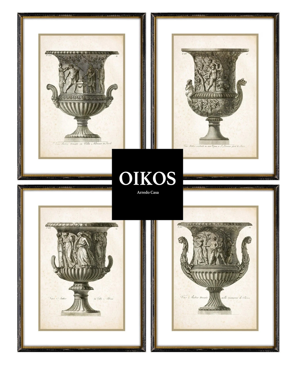 Stampa con cornice in legno Classical VASI - prezo cad. scegli la tua preferita