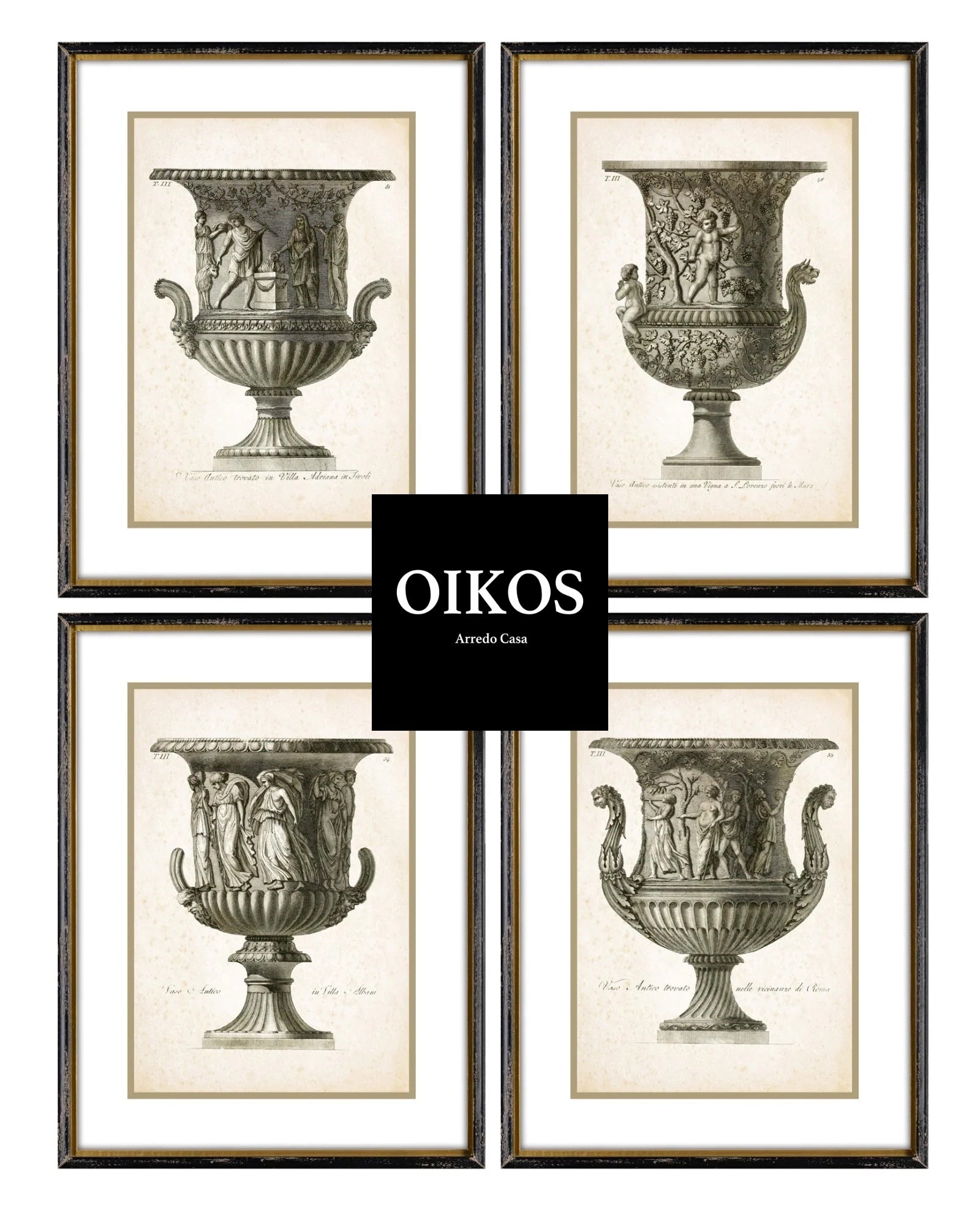 Stampa con cornice in legno Classical VASI - prezo cad. scegli la tua preferita